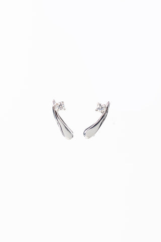 Lypsi Argento | Orecchini irregolari in argento con zirconi